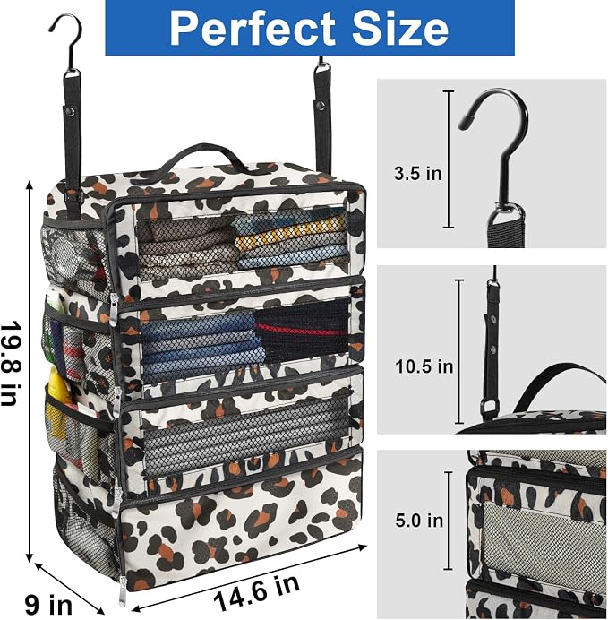 Suitcase Organizer, Travel Luggage Organizer Portable Hanging Travel Shelves - Image 4