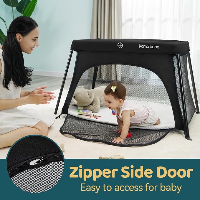 Pamo Babe Travel Crib Lightweight Baby Playard - Image 4