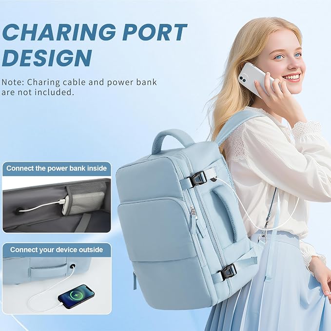 Travel laptop Backpack for Women, Personal Item Size Flight Approved, 16 Inch - Image 3
