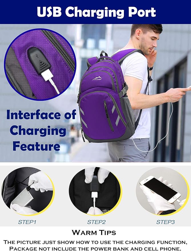 ProEtrade Backpack Bookbag for College Laptop Travel, Fit Laptop Up to 15.6 inch - Image 4