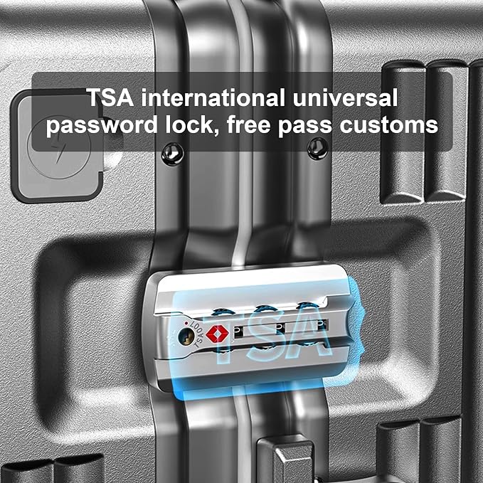 Zipperless Luggage, Polycarbonate Aluminum Hard Shell, Expandable Carry-On - Image 5