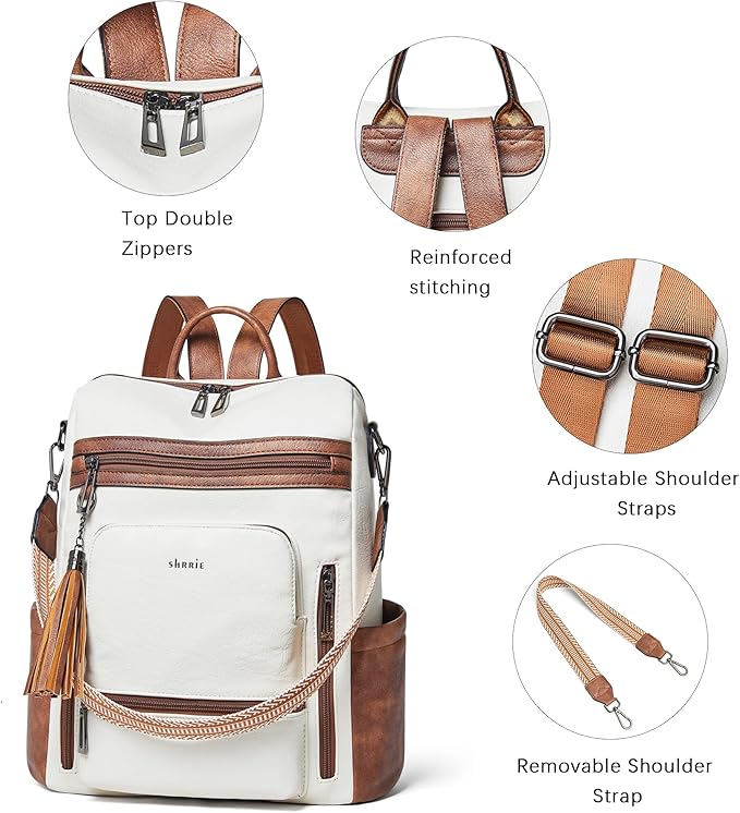 Shrrie Vegan Leather Laptop Backpack - Image 6