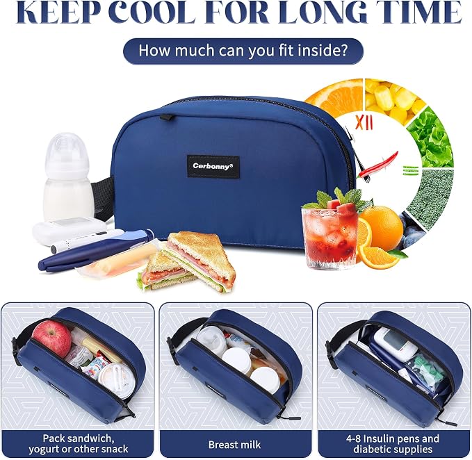 Cerbonny Reusable Lunch Bag, Freezable Insulated Cooler Bag, Leak-Proof - Image 4