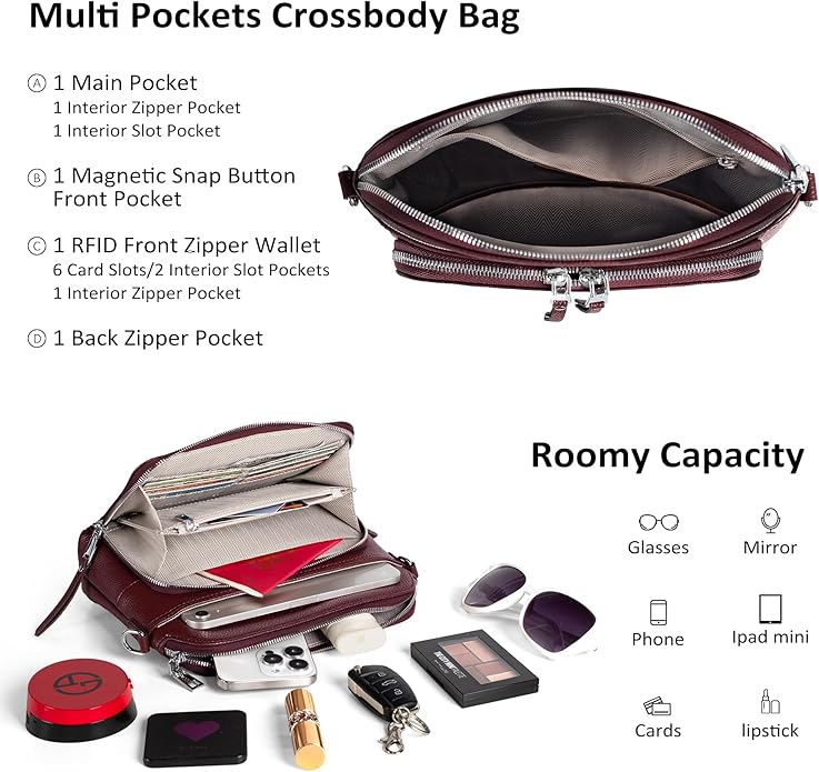 befen Genuine Leather Crossbody Purses - Image 5