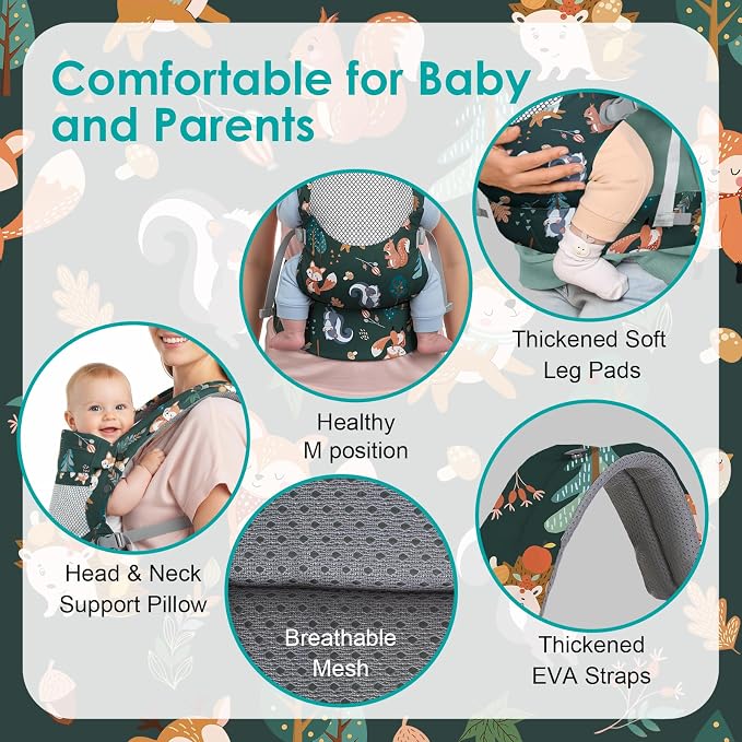 Newborn Baby Front Carrier Backpack, Toddler Baby Body Carrier, 7-66 Lbs - Image 3