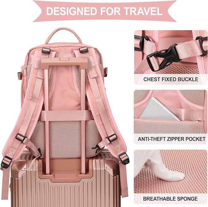coowoz Large Travel Backpack For Women Men, Carry On Backpack, Hiking Backpack - Image 6