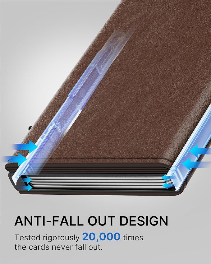 typecase Mens Wallet Card Holder: Pop Up Aluminum Case, Genuine Leather - Image 8