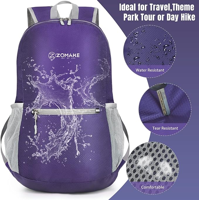 ZOMAKE Ultra Lightweight Hiking Backpack 20L, Packable Small Backpacks Water - Image 4