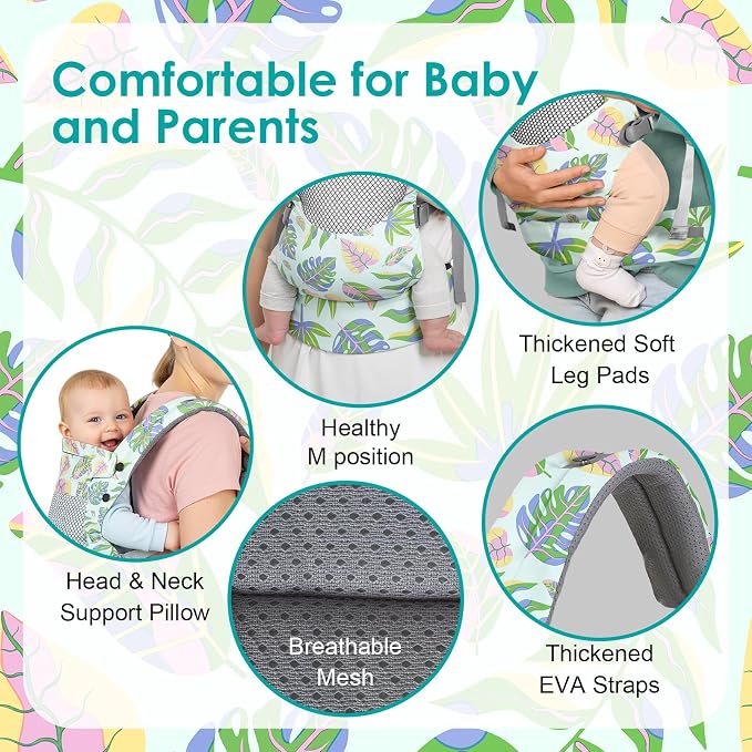 Newborn Baby Front Carrier Backpack, Toddler Baby Body Carrier, 7-66 Lbs - Image 3
