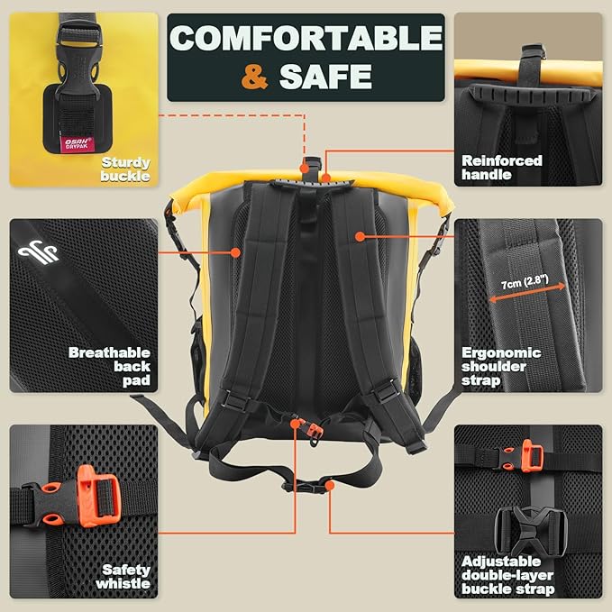 Waterproof Backpack Dry Bag 35L/55L/85L – Heavy Duty Roll-Top Hiking Backpack - Image 4
