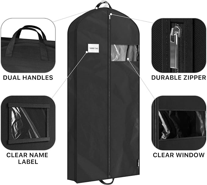 Simple Houseware 60-Inch Travel Garment Bag, 3 Pack - Image 4