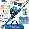Kids Fishing Pole Set, Telescopic Fishing Rod Reel Combo Kids Starter Kit by THKFISH