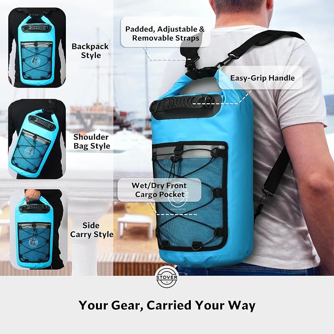 STOVER 5/10/25/30/40/55L Waterproof Backpack- Floating Dry Bag - Image 3