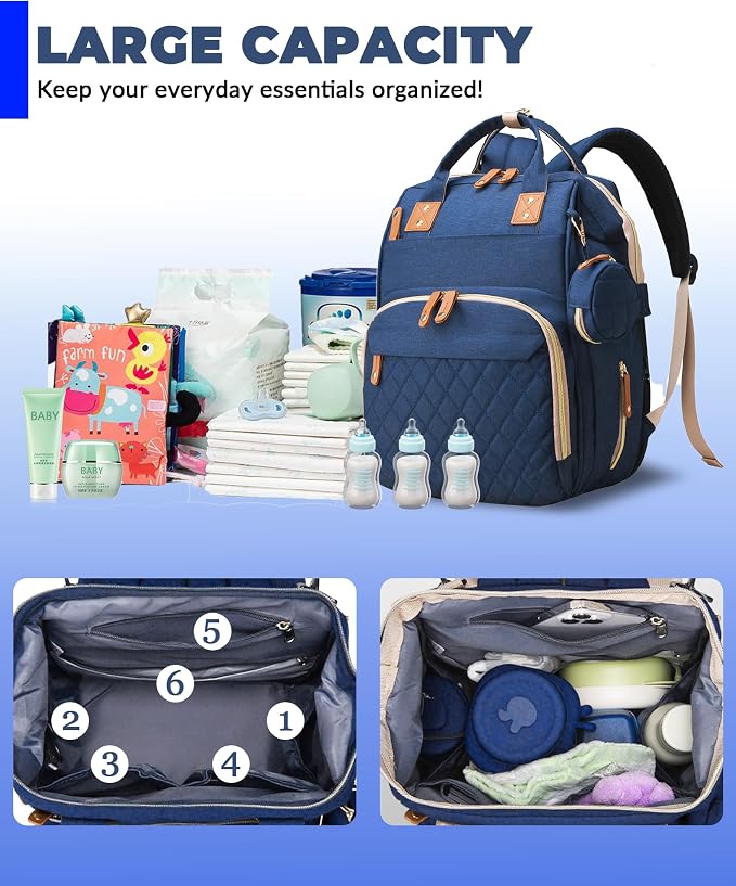 Diaper Bag with Changing Station, Waterproof 3 in 1 Baby Diaper Backpack with - Image 5