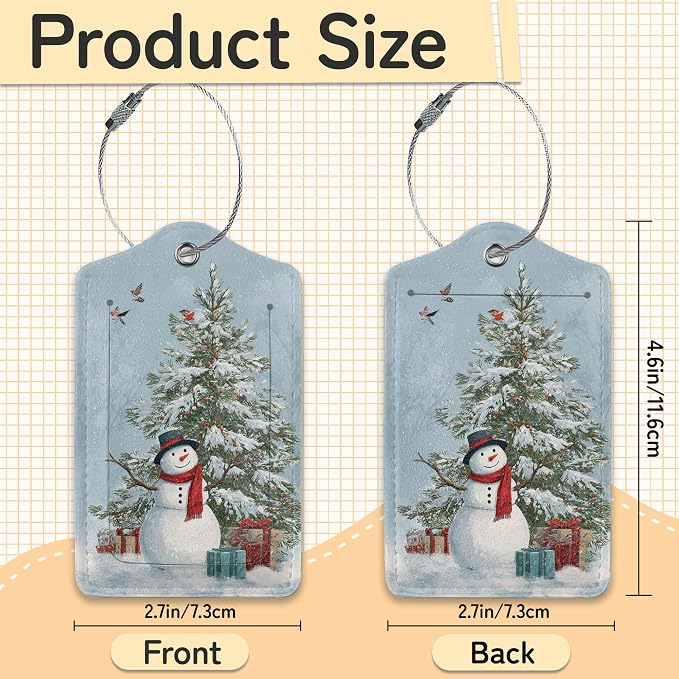 Merry Christmas 3 Pack PU Leahter Luggage Tag - Image 3