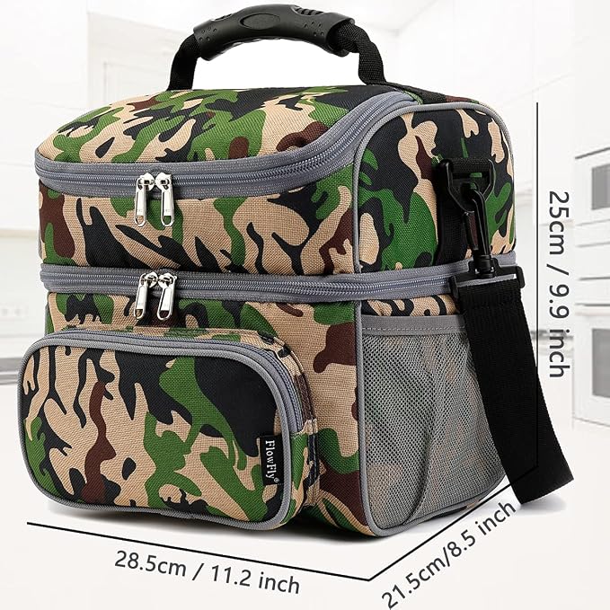FlowFly Double Layer Cooler Insulated Lunch Bag Adult Lunch Box Large Tote Bag - Image 4