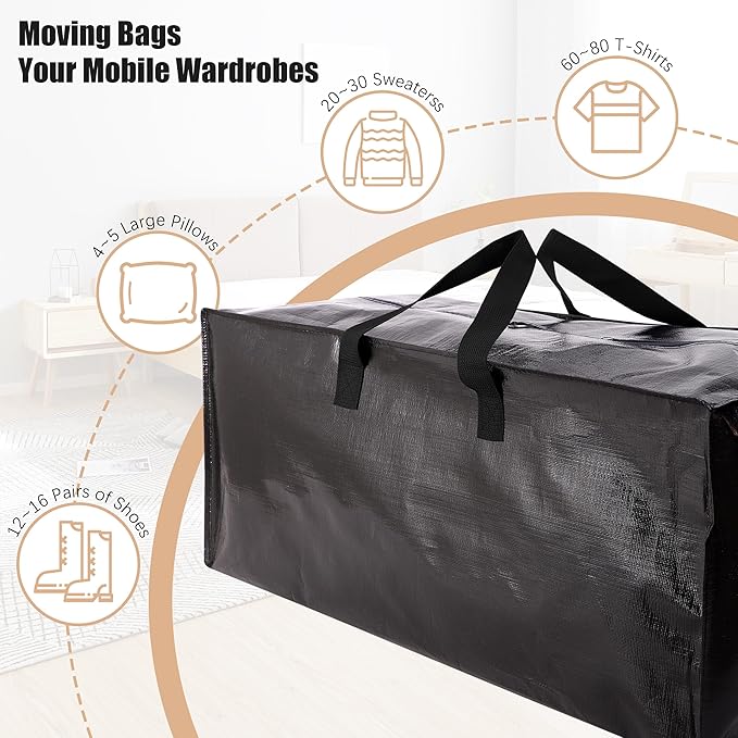 Heavy Duty Moving Bags with Backpack Straps and Strong Handles, Alternative to - Image 6