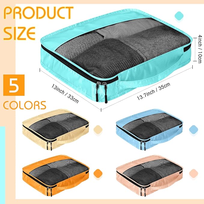 5 Pcs Packing Cubes for Suitcase Large Travel Cubes Carry on Luggage Organizer - Image 2