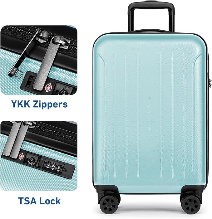 KYME Suitcase Hardshell With Double Spinner Wheels, PC+ABS TSA Lock Travel - Image 4