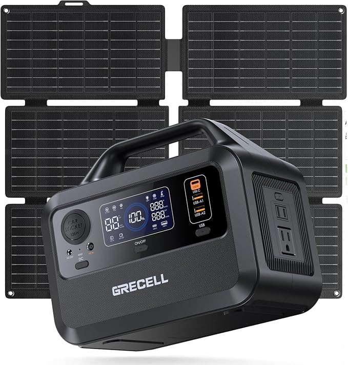 GRECELL Solar Generator with 40W Solar Panel Included, 230Wh Portable Power by GRECELLPOWERSTATION