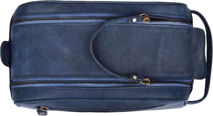 LEATHER VILLAGE Premium Leather Toiletry Travel Pouch - Image 8