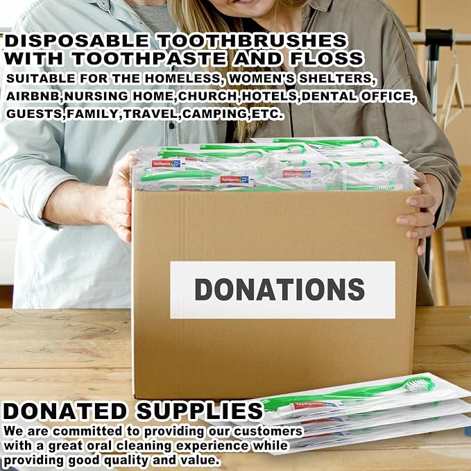 Disposable Toothbrushes with Toothpaste and Floss - Image 3