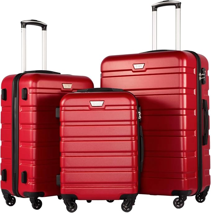 Coolife Luggage 3 Piece Set Suitcase Spinner Hardshell Lightweight TSA Lock) by COOLIFE