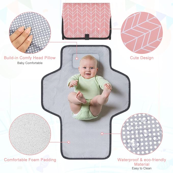 Accmor Portable Diaper Changing Pad, Waterproof Baby Changing Mat, Foldable - Image 2