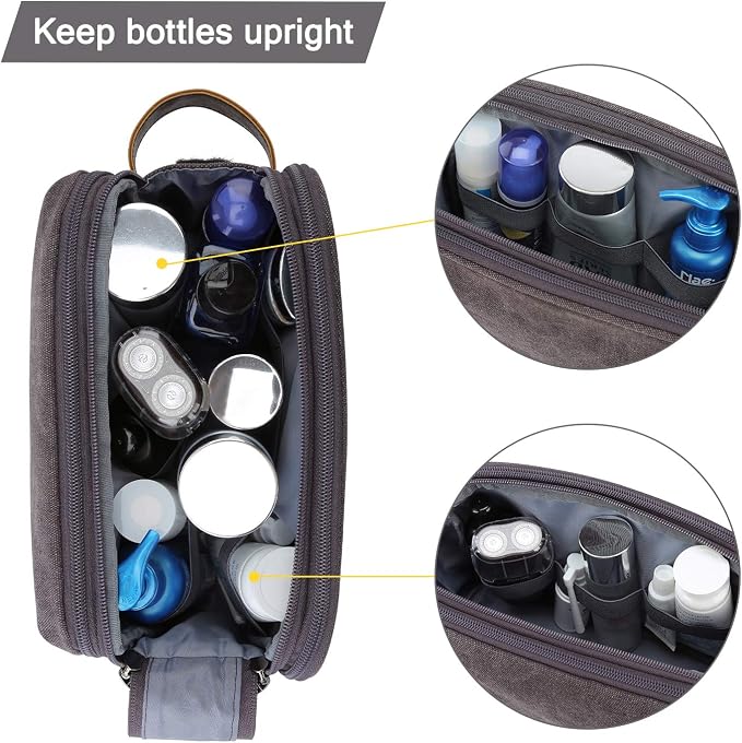BAGSMART Toiletry Bag for Men, Canvas Travel Toiletry Organizer Dopp Kit - Image 5