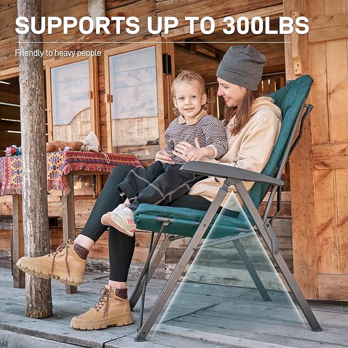 EVER ADVANCED Folding Camping Recliner Chair Fully Padded - Image 6