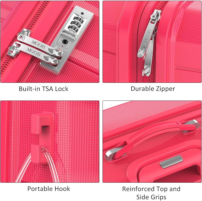 24 Inch Luggage with Spinner Wheels, Hard Shell Suitcase, Lightweight PP - Image 6