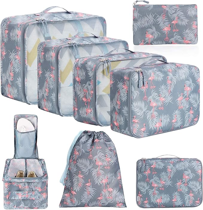 BAGAIL 8 Set Packing Cubes Luggage Packing Organizers by BAGAIL