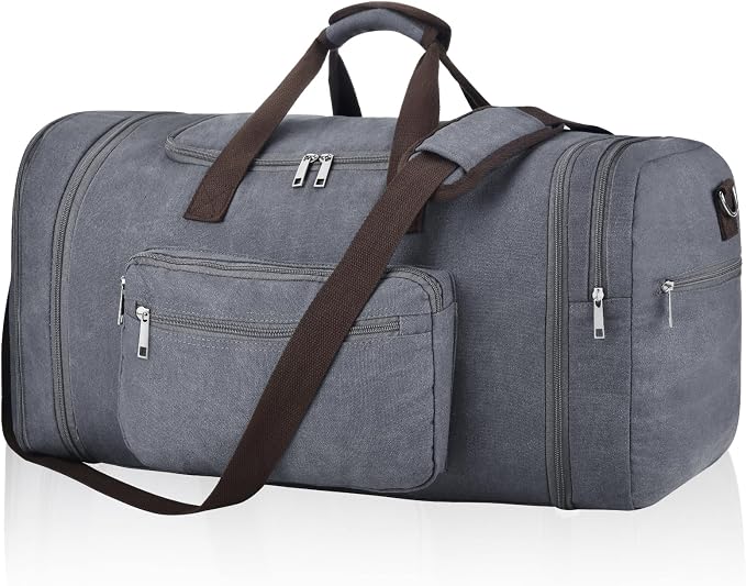Felipe Varela 60L Duffle Bag for Men, Large Expandable Canvas Duffel Bag for by FelipeVarela