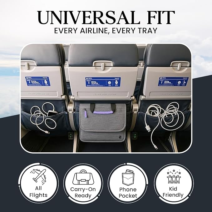 SO~MINE Airplane Pocket Organizer | Tray Table Cover | In Flight Seat Back - Image 5