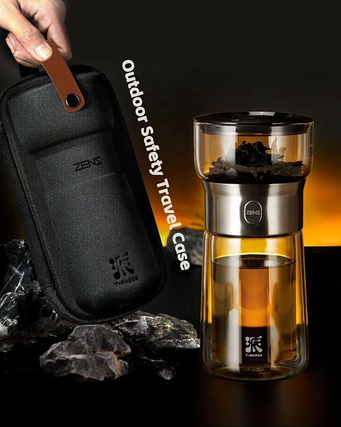 ZENS Modern Glass Tea Infuser Teapot, Smart One Touch Tea Maker - Image 8