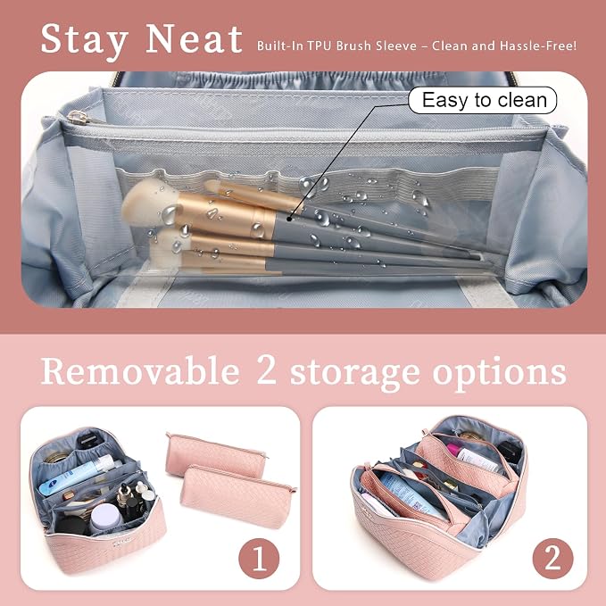 BOYATU Travel Makeup Bags for Women: Large Cosmetic Bag Waterproof - Image 4