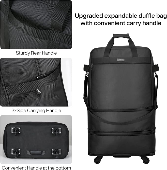 Hanke Suitcases with Wheels Expandable Foldable Luggage Bag Suitcase - Image 3