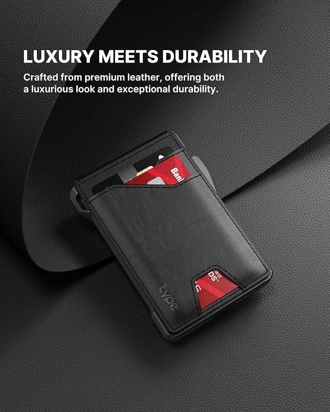 typecase Tactical Wallet for Men Card Holder: Pop Up Card Case, Genuine Leather - Image 5