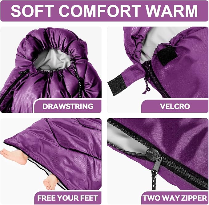 Sleeping Bags for Adults Cold Weather, Waterproof, Lightweight Camping Sleeping - Image 6