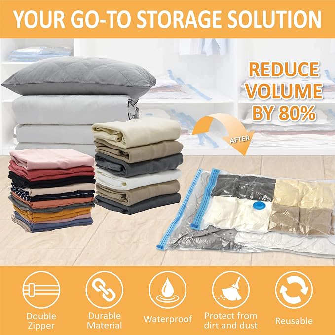 10 Jumbo Vacuum Storage Bags, Space Saver Bags Compression Storage Bags - Image 2