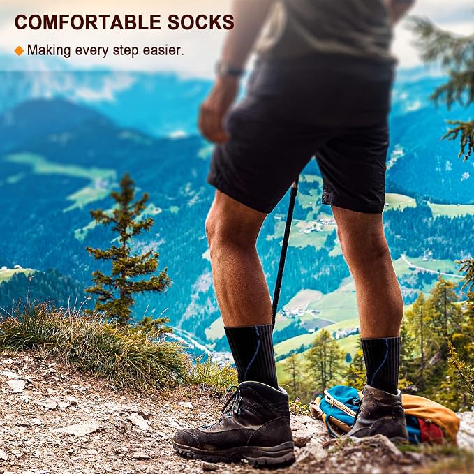 BULLIANT Compression Socks for Men 6Pairs, Athletic Crew Socks Cushioned For - Image 7