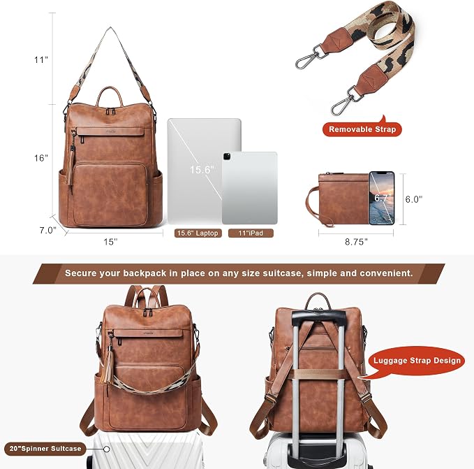Shrrie Vegan Leather Laptop Backpack - Image 4