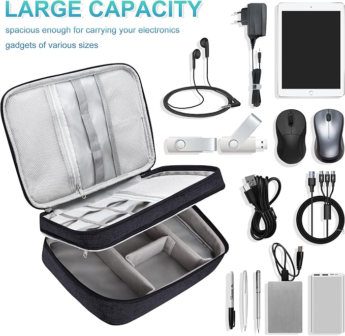 CILLA Electronics Organizer Travel, Travel Cord Organizer Case, Compact - Image 7