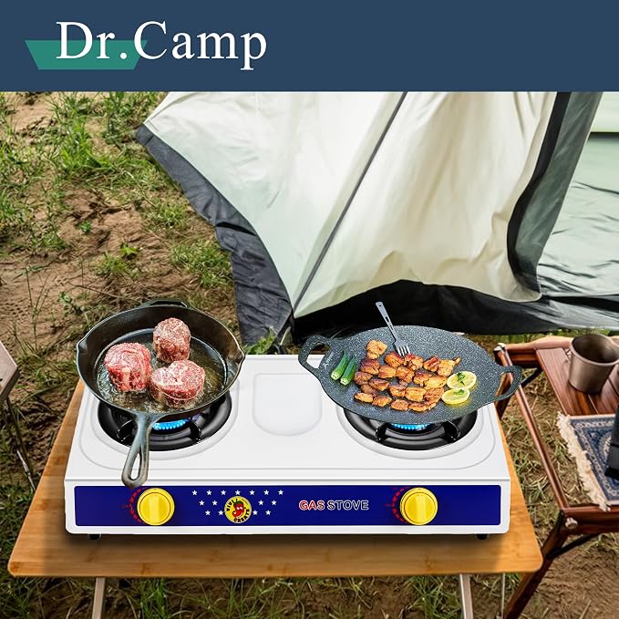 2 Burner Camping Stove with white color - Image 4