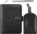 Passport Holder With Luggage Tag Cover Wallet RFID Blocking Leather Case Travel by PASCACOO