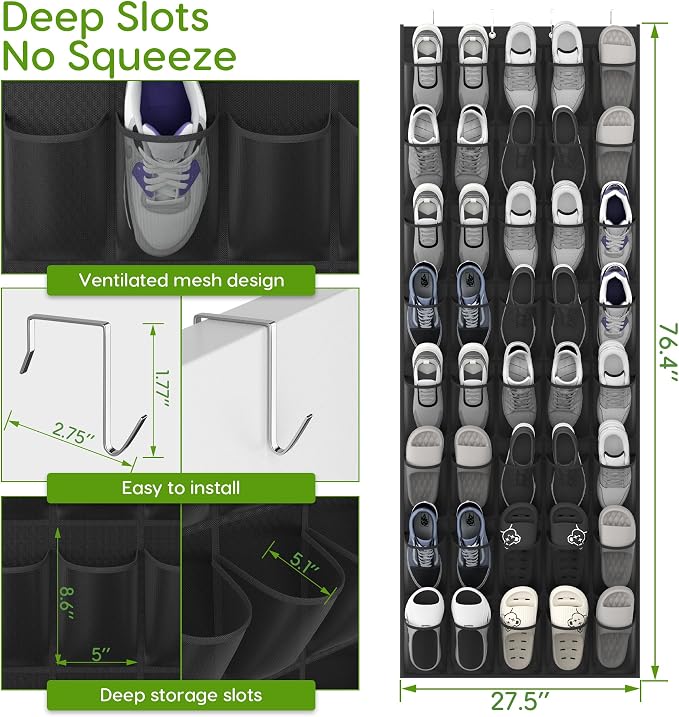 Unjumbly Over the Door Shoe Organizer - Image 2