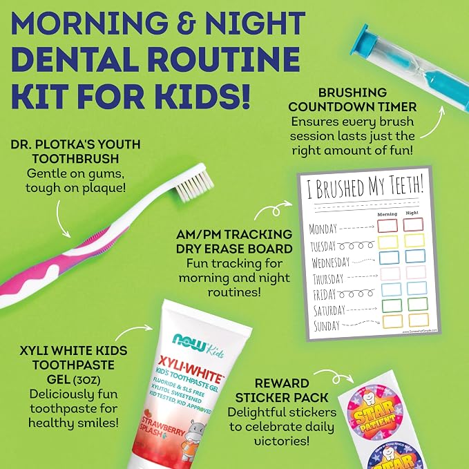 MOUTHWATCHERS Soft Kids Toothbrush, 2 Manual Flossing Toothbrushes and 2 - Image 2