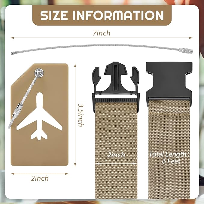 Weewooday 8 Pcs Luggage Straps Suitcase Tags Set - Image 2