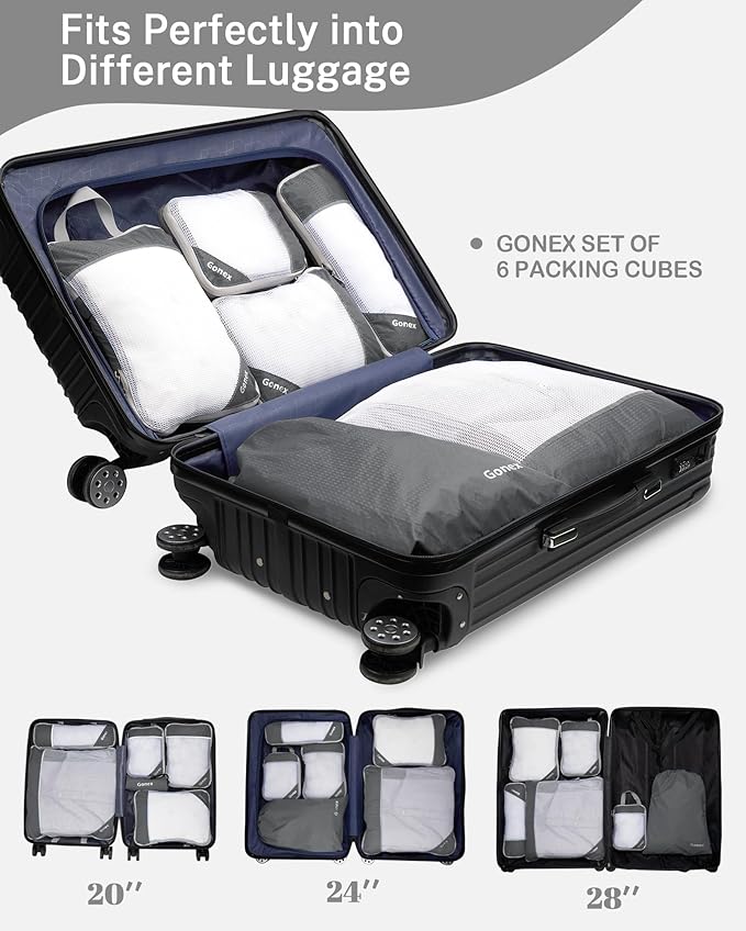 Compression Packing Cubes, Gonex Extensible Storage Mesh Bags Organizers - Image 5