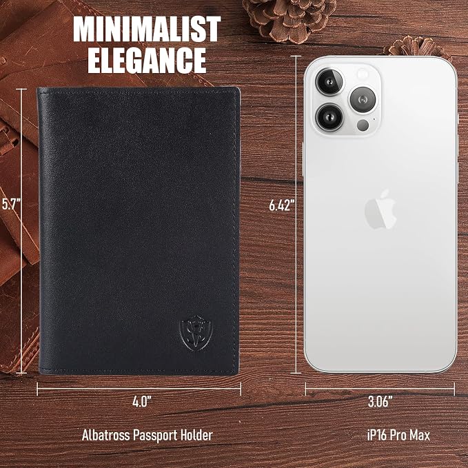 STAR VISTA Albatross Leather Travel Passport Holder, Minimalist Design - Image 7